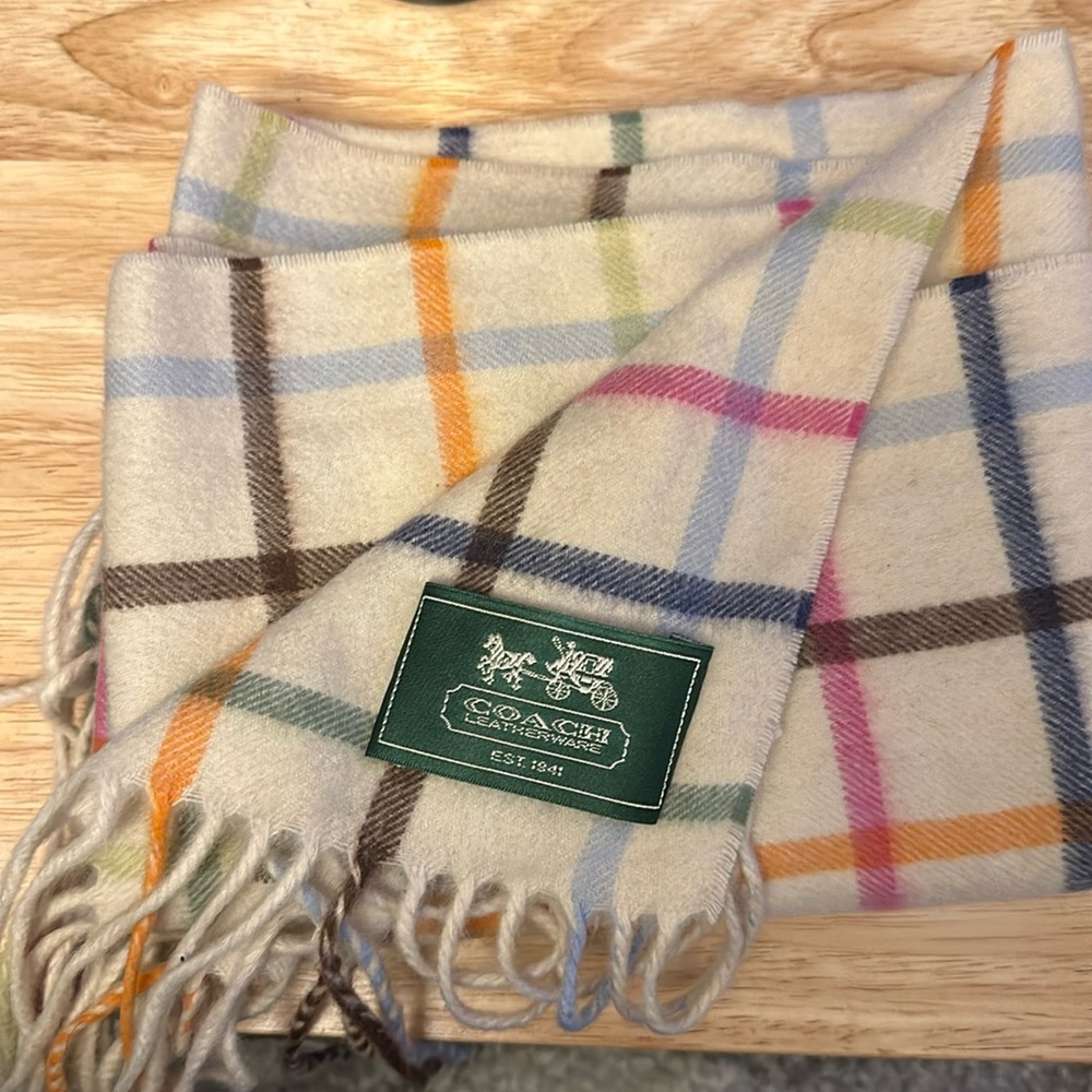 Authentic Excellent condition Coach Legacy Striped print Cashmere Scarf